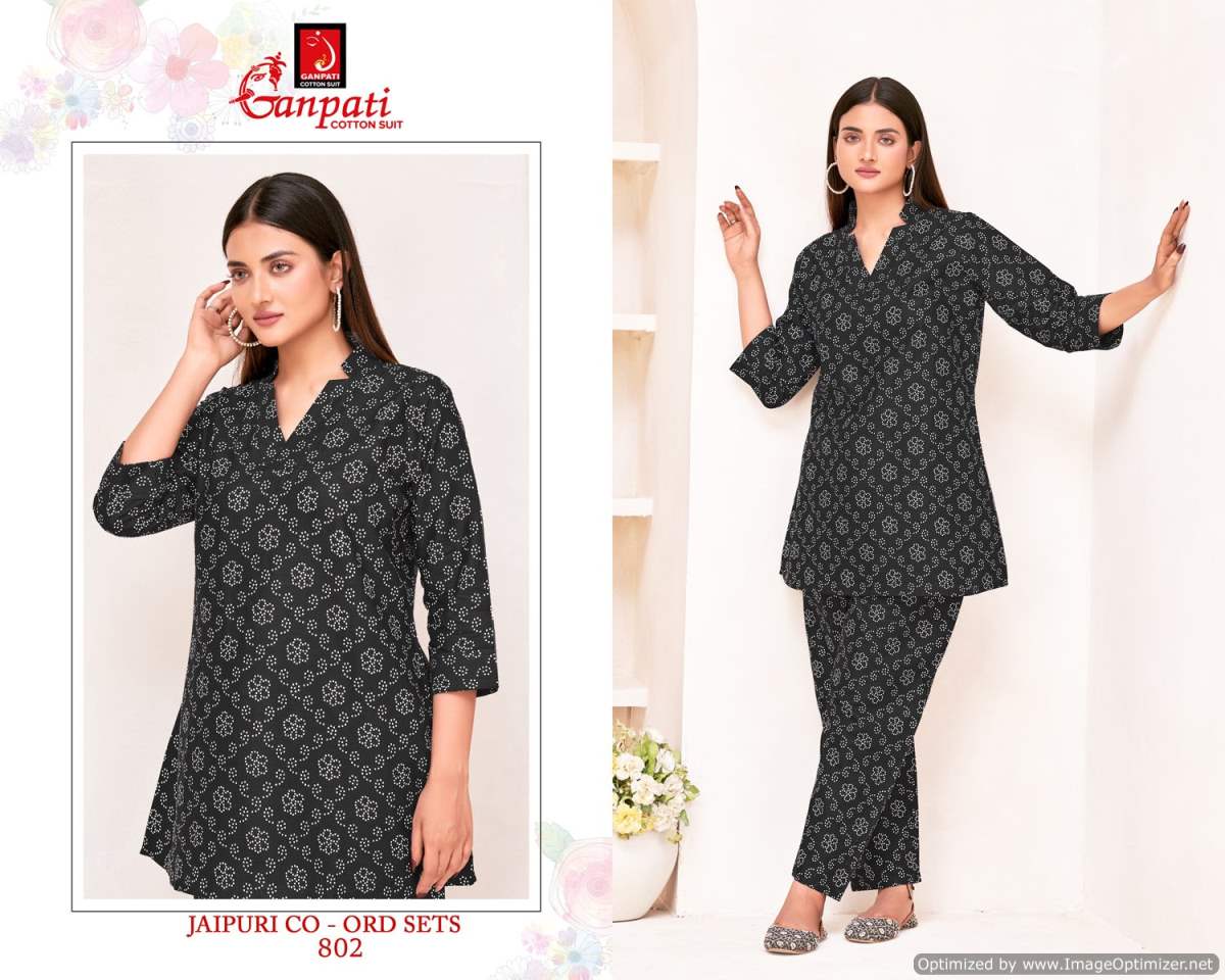 Jaipuri Vol 8 By Ganpati Heavy Pure Cotton Cord Set Top With Bottom Wholesale Shop In Surat